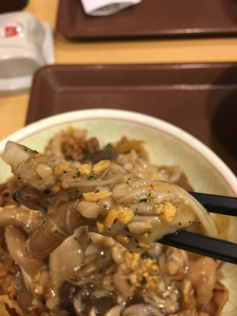 きのこペペロンチーノ牛丼